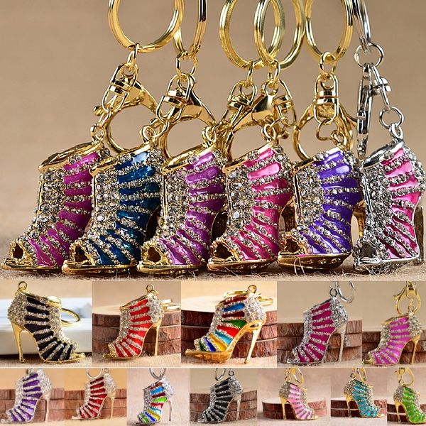 

shoes keychain purse pendant bags cars shoe ring holder chains key rings for women gifts women alloy high heeled, Silver