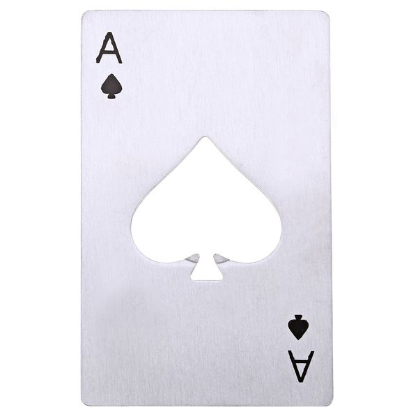 Criativo Espadas Ace Forma Abridor de Garrafa de Aço Inoxidável Poker Card Presente Elegante Um presente original para seus amigos