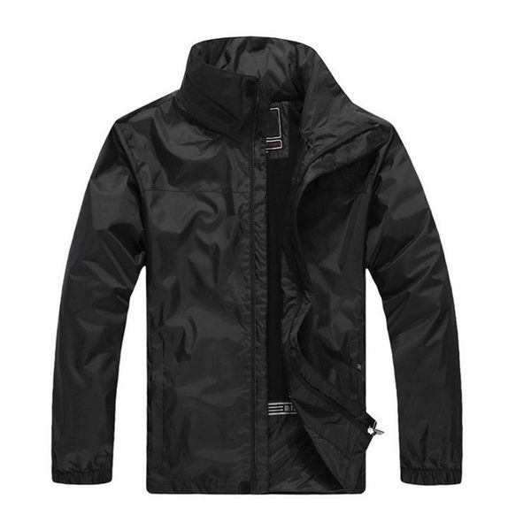 

spring autumn mens windbreaker hoodiejacket zipper fashion hooded jackets coat outdoor sport plus size clothing, Black;brown