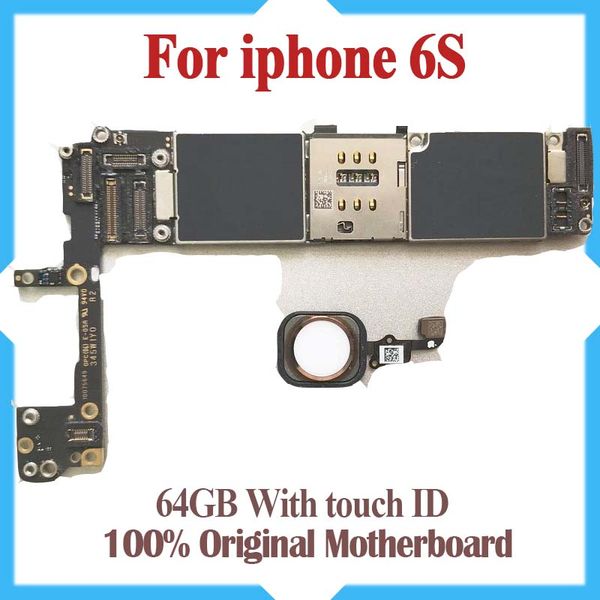 

test good motherboard for iphone 6s 64gb 4.7inch factory unlocked mainboard with touch id original ios update support ing