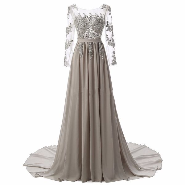 

2018 floor length open back evening dress long sleeve bride banquet elegant pleated court train prom dress robe de soiree formal party dress, Black;red