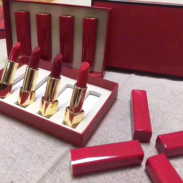 

Красная коробка макияж матовая помада 4 Цвет Красный трубка пресс матовая помада