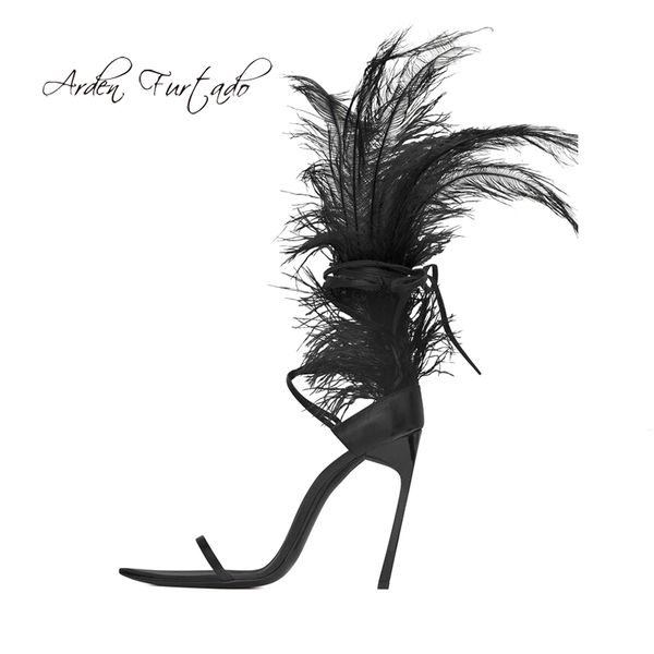 

Arden furtado ummer high heel 12cm white o trich feather tiletto open toe ankle trappy andal women 039 hoe ladie
