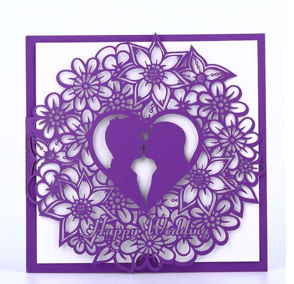 Hot Happy Wedding Lavender Purple European American Style Laser