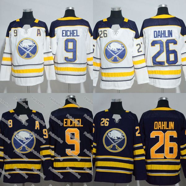 

9 Jack Eichel Jersey 26 Rasmus Dahlin 23 Sam Reinhart 90 Ryan O'Reilly Jersey Buffalo Sabres Hockey Jerseys Black White Stitched Jerseys