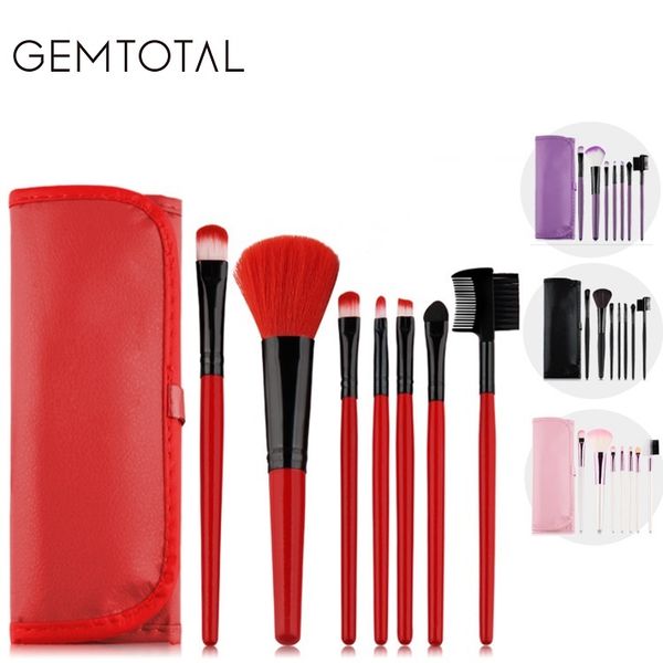 

7 pcs professional makeup brushes set toiletry kit cosmetic foundation brushes make up kit tools with case