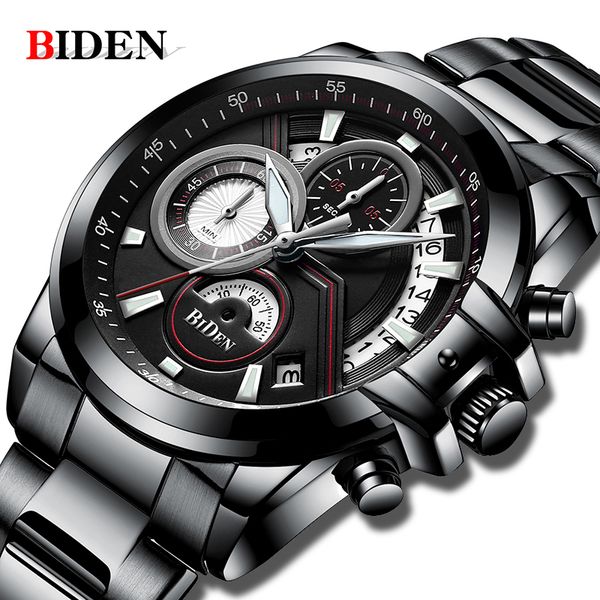 

biden men watches fashion men business quartz watch auto date waterproof male clock relogio masculino hodinky, Slivery;brown