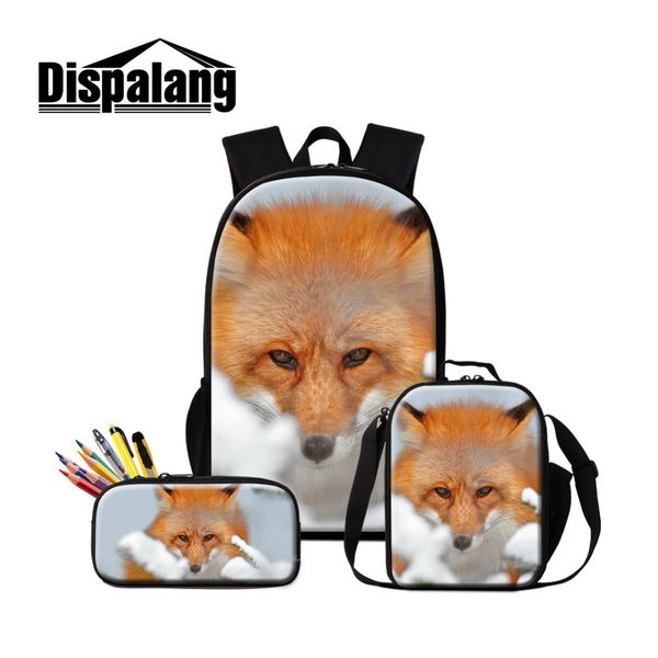 

dispalang 3 pcs print backpack for women men aniaml school bags for girls boys kids backpacks shoulder cooler bags sac a dos
