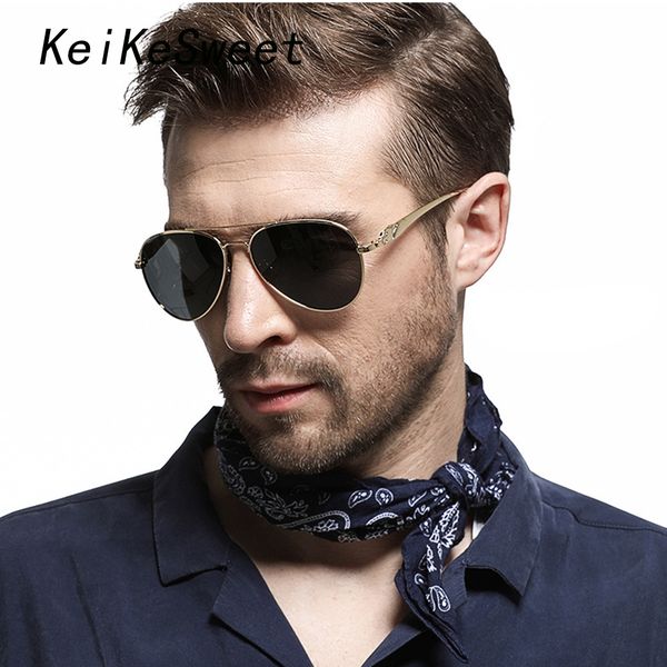

keikesweet brand designer men women polarized driving sunglasses rays uv400 outdoor metal vintage party sun glasses, White;black