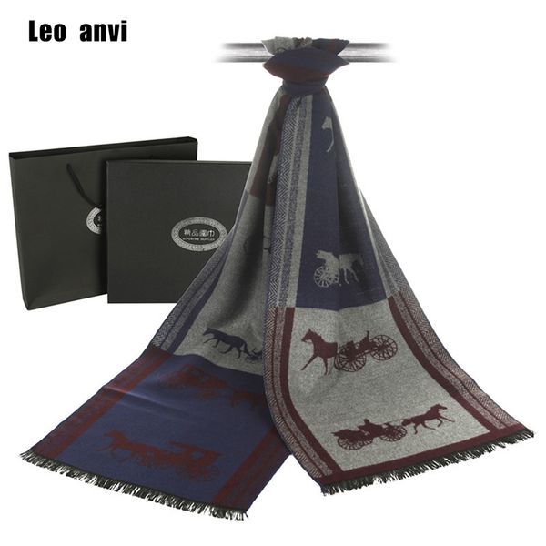 

Warm Winter Business Casual Cachecol luxury brand designer Cashmere Scarf Men horse carriage mens Shawl Wrap scarves foulard D18102406