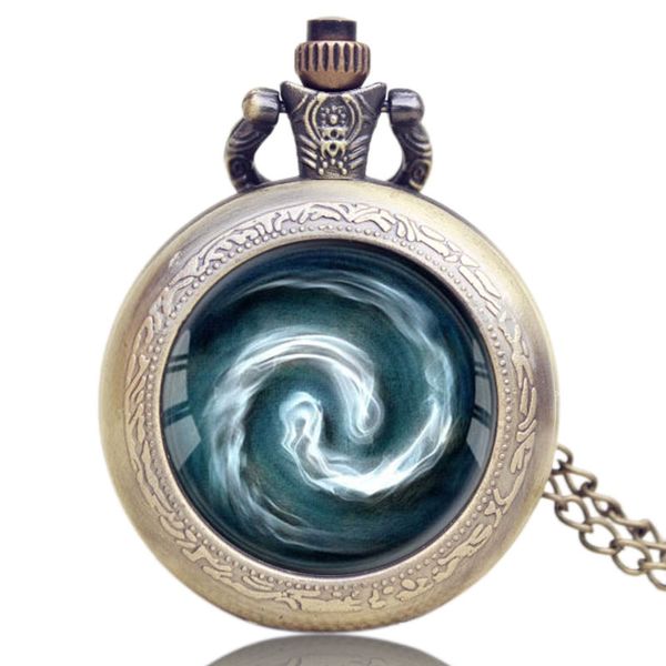 

steampunk quartz pocket watch avatar theme the last airbender air airbending design with bronze chain necklace relogio de bolso, Slivery;golden