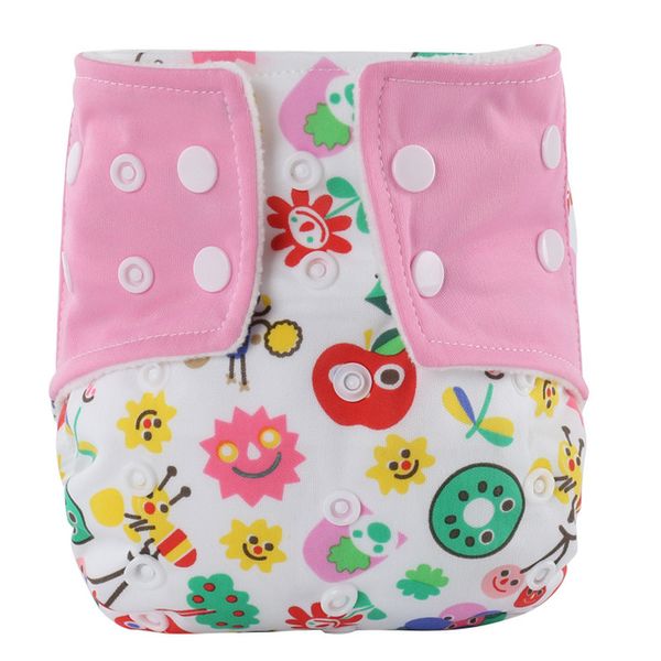 

1pc baby diaper baby infant printed cloth diapers reusable nappy washable snap nappy colorful comportable suitable for 0-3t