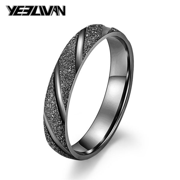 

fashion women ring stainless steel rose gold black sier 3 style color rings frosted matte processing jewelry lord of the ring, Golden;silver