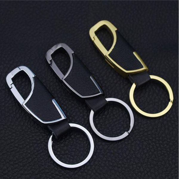 

new men zinc alloy creative metal leather key chain ring keyfob car keyring keychain gift ing