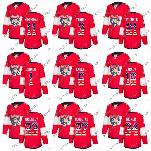 

2018 USA Flag Florida Panthers Jonathan Huberdeau Aaron Ekblad Roberto Luongo Aaron Ekblad Downing Yandle Trocheck Hockey Jerseys
