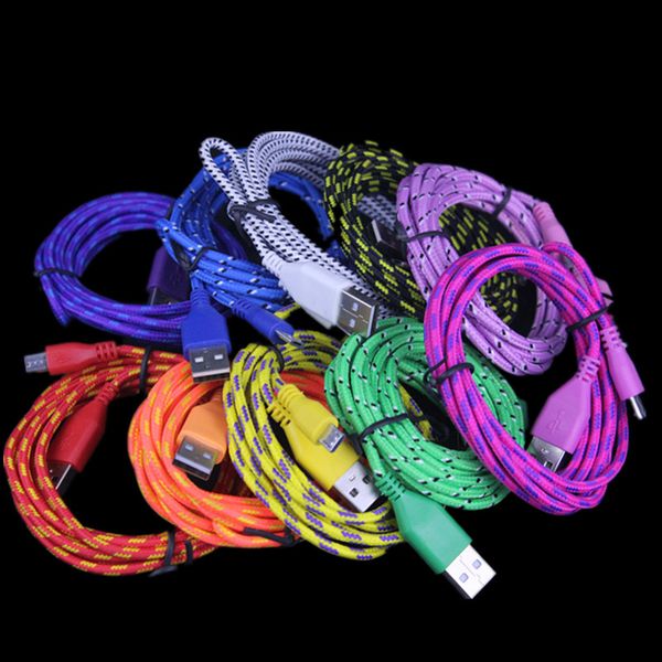 

fabric nylon micro cable 1m 2m 3m 10ft 5 pin usb mobile phone charger cable for samsung galaxy s3 s4 htc one x android phone