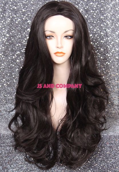 

long gorgeous dark brown fashion wavy hair wig, Black;brown