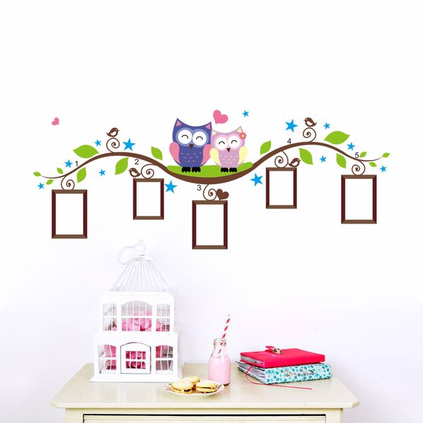 

couple owls animals tree picture frame p frame wall stickers siing room kids bedroom wall decals wedding decoration