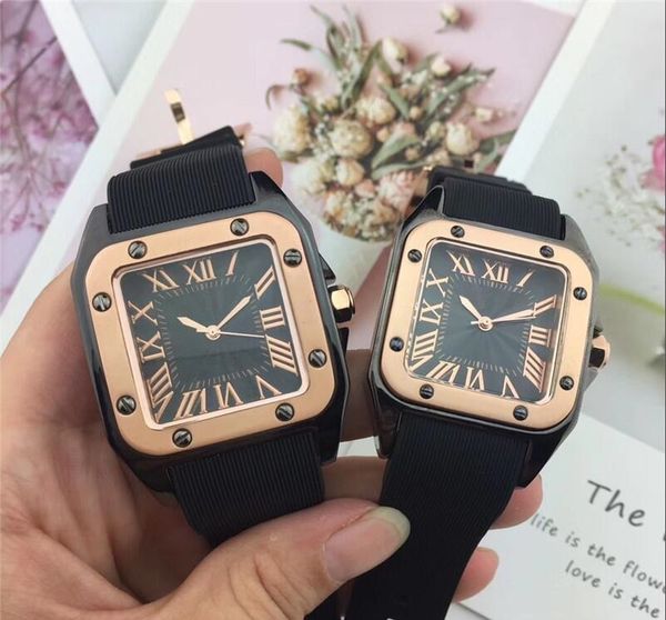 

Квадратные Новые часы Роскошные серебряные Бриллианты Часы Мужчины Силиконовые