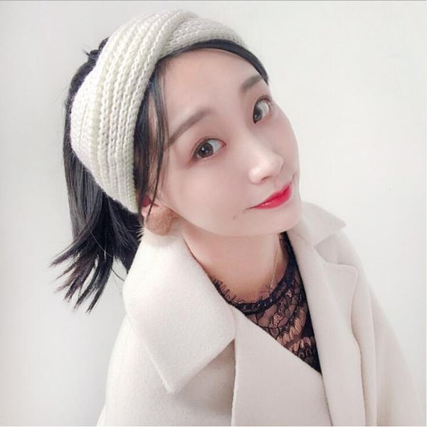 Women Headwear Lady Hair Bands Crochet Bow Knot Turban Knitted