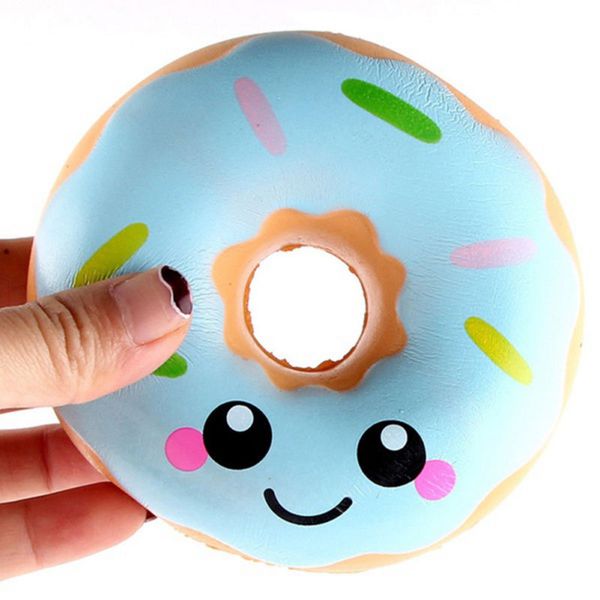

lovely squishy doughnut slow rising decompression toys jumbo food bread cake for kids adults blue pink stress relief toy dhl free