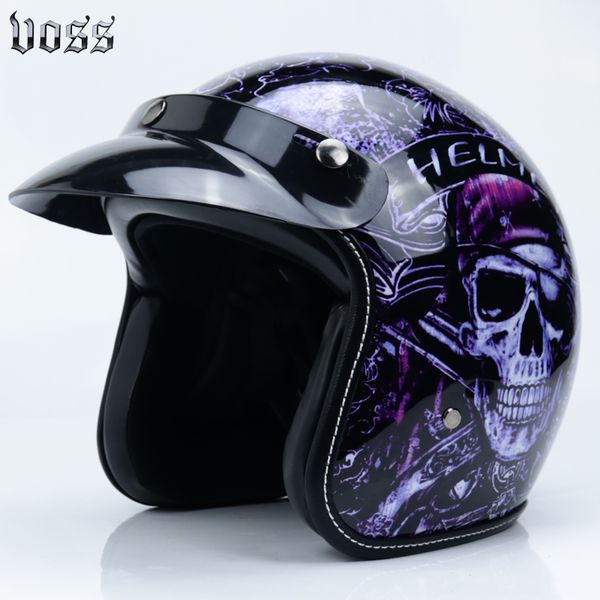 

voss vintage motorcycle helmet open face /4 half helmet moto casque casco motocicleta capacete motocross para dot