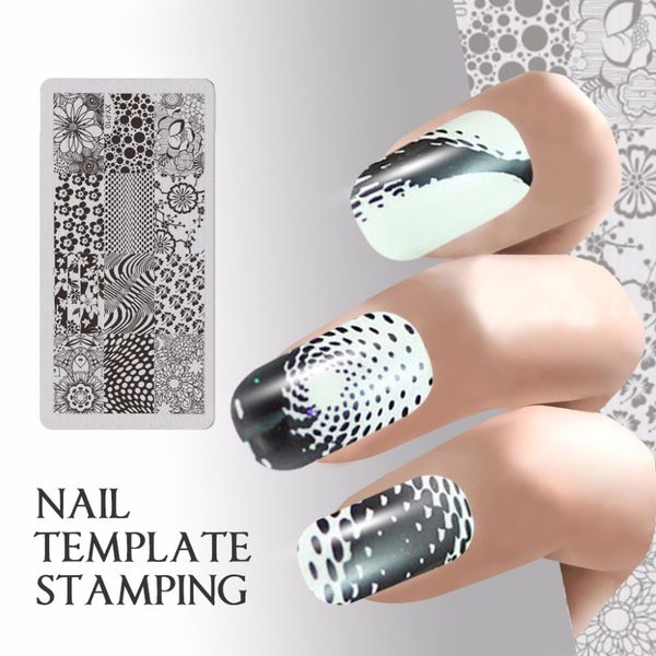 

fantasy flower nail plate manicure stamping multi style for nails diy template image plates stencil nail art tool, White