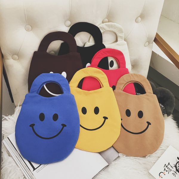 Crianças Carteira Bolsa Mais Recente Moda Meninas Coreanas Meninos Bolsa de Ombro Dos Desenhos Animados Rosto Sorridente Do Bebê Bolsa Da Moeda Do Miúdo Sacos Do Mensageiro 7 Cores