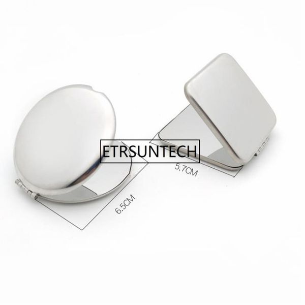 

square round compact mirror silver blank pocket magnifying cosmetic makeup mirror wedding favors gift f1490