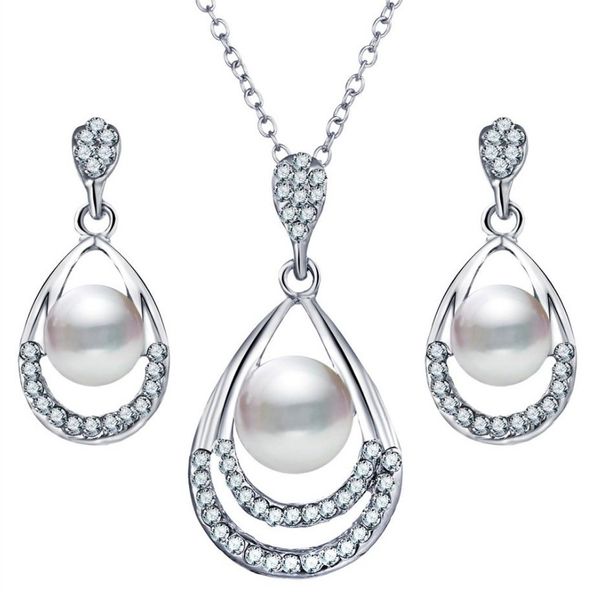 Mariage Cristal Strass Perle tulipe fleur collier boucles d/'oreilles Bijoux Set Cadeau