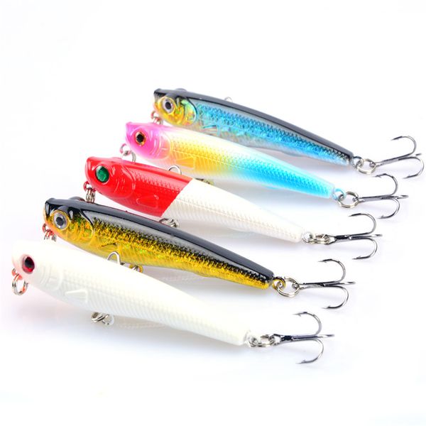 

abs plastic popper fishing lure stainless steel hooks 6colors 7g 6.5cm floating swimming lipless bait