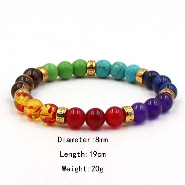 

4 colors natural stone beads bracelet colorful chakras stone beads bracelet lava strand stretch yoga jewelry, Black