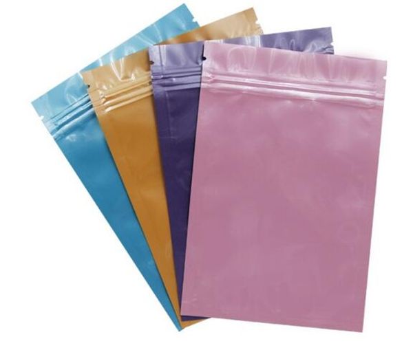 

Pink/Gold/Green/black color Metallic Mylar ziplock bags flat bottom Black Aluminum foil small zip lock plastic bags 1000pcs/lot