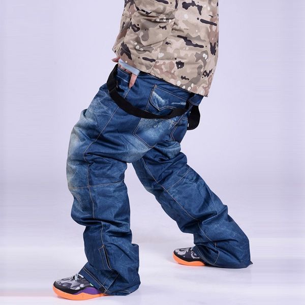 

winter denim ski pants warm mens kayak pantolonu men pantalon snowboard homme ski trousers man snow skibroek