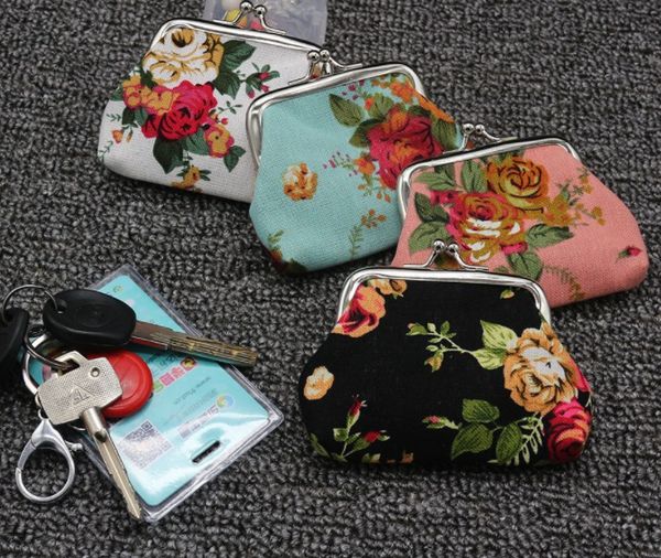 

2018 новый розовый холст мини-мини-кошелек, женская ткань пряжки монеты, детский милый маленький кошелек, Red;black