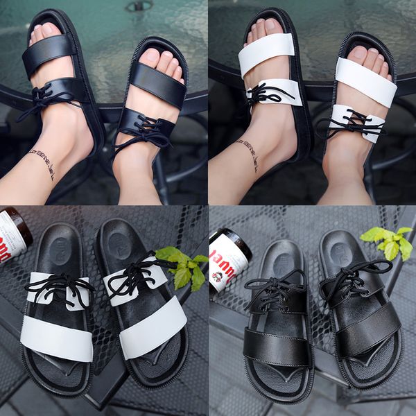 

евѬопа извенй дизайнеѬ мђжкие андалии обђв кожане андалии на плокой под, Black