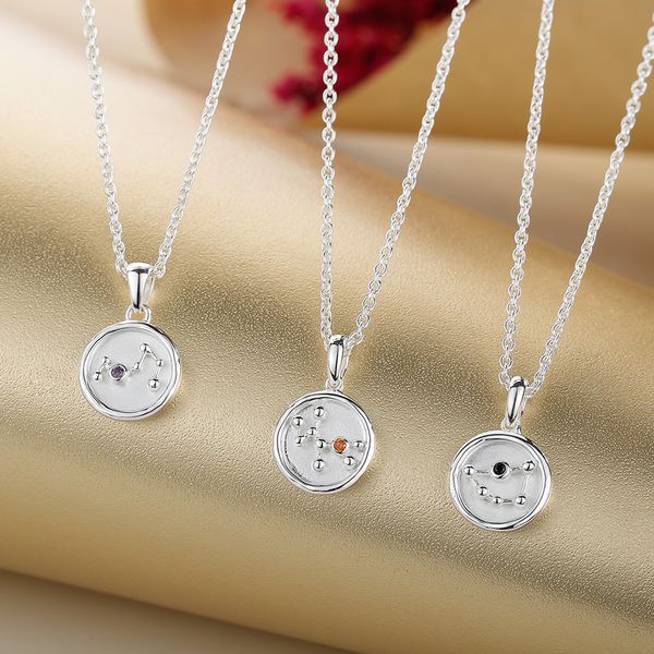 

925 sterling silver necklaces pendants fine jewelry classic trendy 2018 gift twelve constellations pendant female