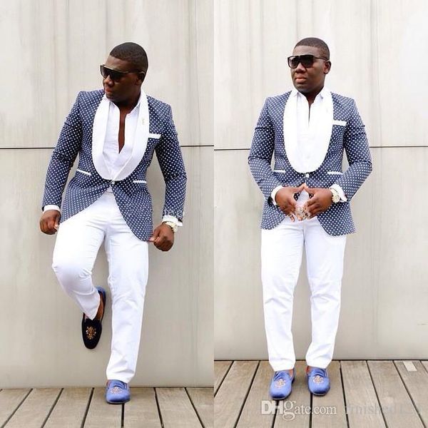 

handsome groom tuxedos one button royal blue polka dot shawl lapel groomsmen man suit mens wedding suits (jacket+pants+tie) j709, Black;gray
