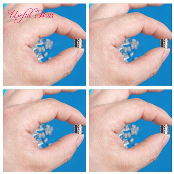

cuff rings for twist hair beads for dreadlocks 100pcs microbeads hair braid clip adjustable rainbow crochet braid hair accessories & tools, Black