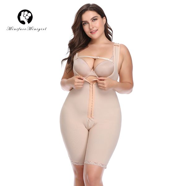 

plus size slimming women waist trainer body shaper underbust bodysuits modeling strap women push up bodysuit shapewear 5xl 6xl, Black;white