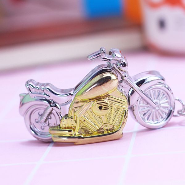 

chaoyada brand men students alloy motorcycle flip key chain quartz pocket watches male supe personality art product clock, Slivery;golden