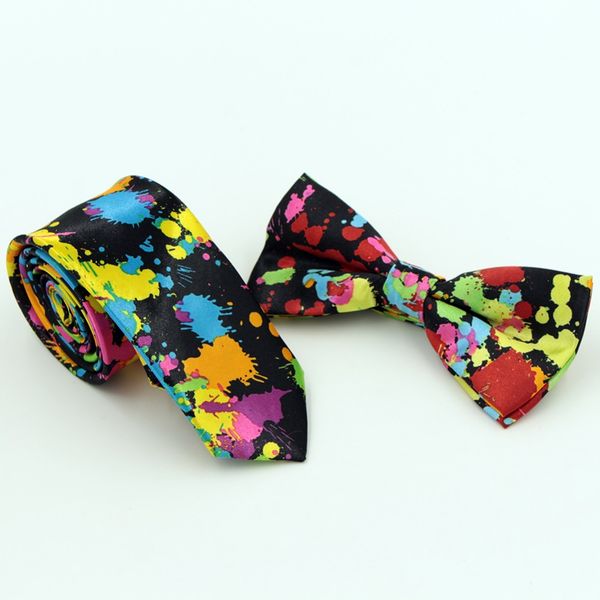 

1pc fashion ink printing men bow tie for wedding party bowtie grooms 5cm slim tie cravat pattern printed butterfly, Black;blue