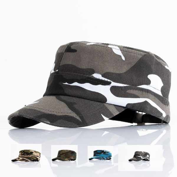 

spring autumn outdoor leisure camouflage hiking military hats for men dome flat baseball caps bone snapback hat casquette, Black;white