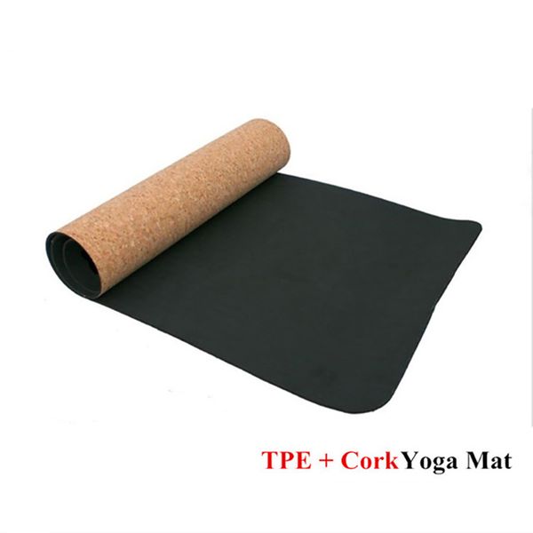 

3/4/6/8mm non-slip tpe+cork yoga mats for fitness natural pilates gymnastics mats sport yoga exercise pads massage