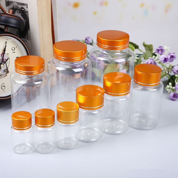 

15/20/30/60/80/100ml transparent pet medicine refillable bottle,capsules/liquid packing bottle with aluminum cap f20173893