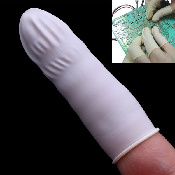 

100pcs disposable latex rubber finger cots sets fingertips protector gloves new