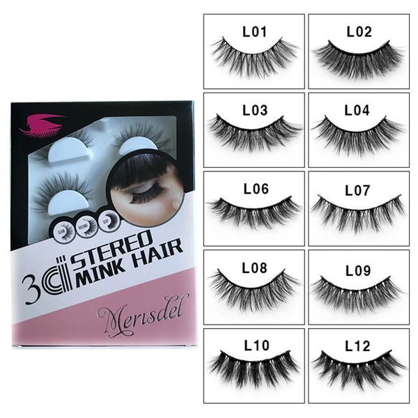

1 pair natural long mink eyelashes 3d mink lashes thick handmade full strip lashes volume soft false eyelashes
