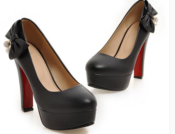 

women's shoes in spring and autumn high coarse heel round head @706, Black