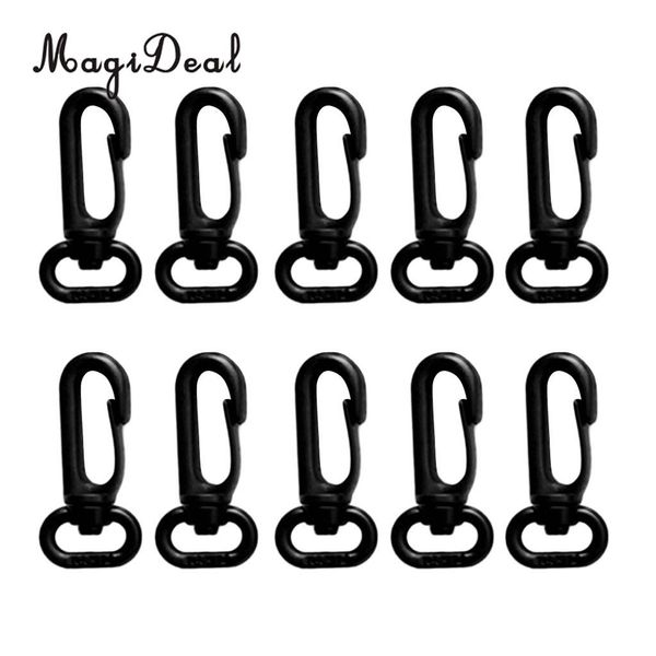 

magideal 10pcs scuba diving dive plastic swivel snap hook spring clip fits 12mm webbing strap belt - strong & lightweight