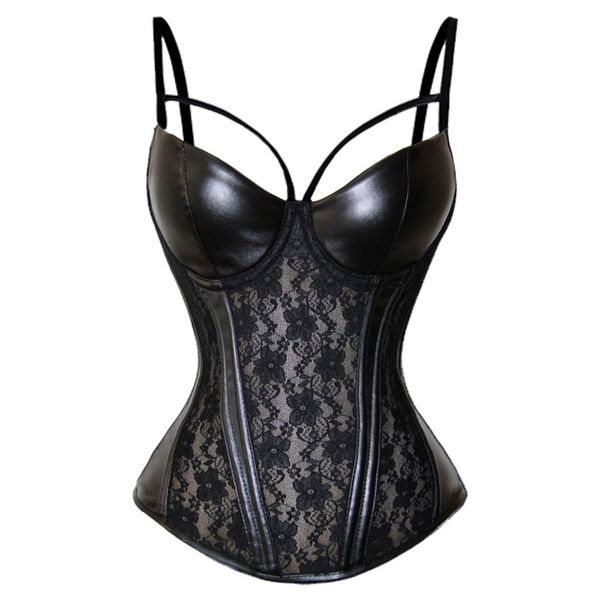 

waist trainer corsets leather steampunk corselet gothic clothing waist trainer lingerie slimming party corsets and bustiers, Black;white